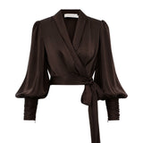 Zimmermann Silk Wrap Top - Vermillion
