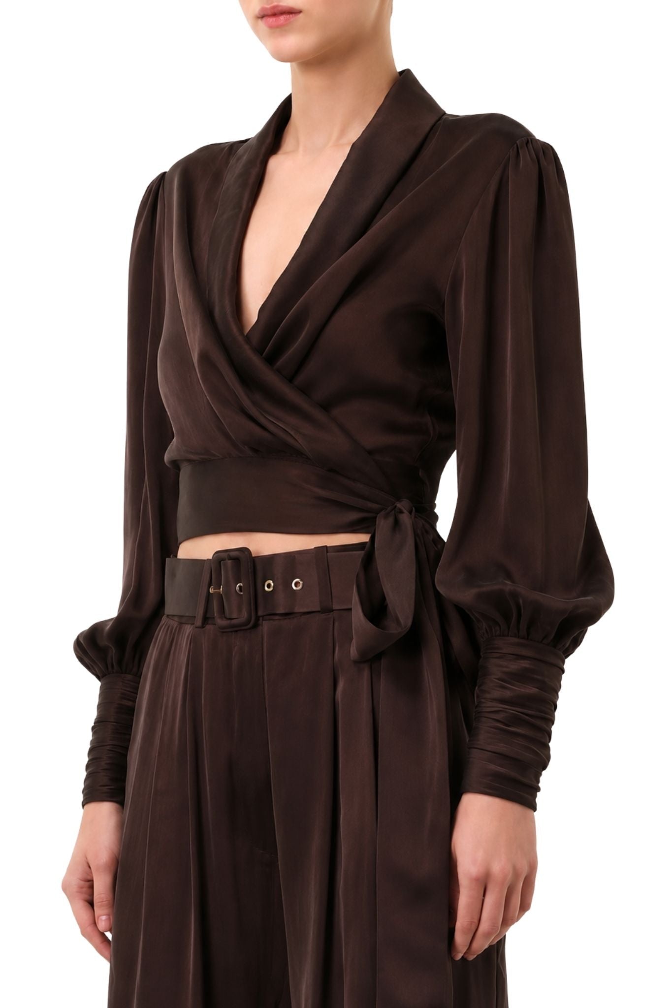 Zimmermann Silk Wrap Top - Vermillion