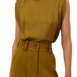 Zimmermann Sleeveless Tuck Shirt - Vermillion