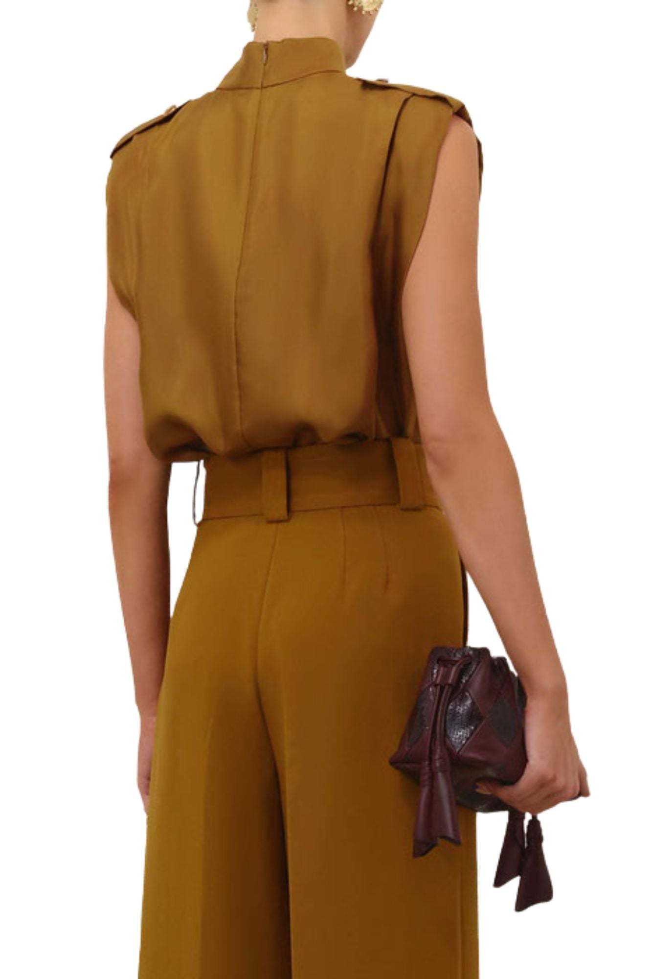 Zimmermann Sleeveless Tuck Shirt - Vermillion