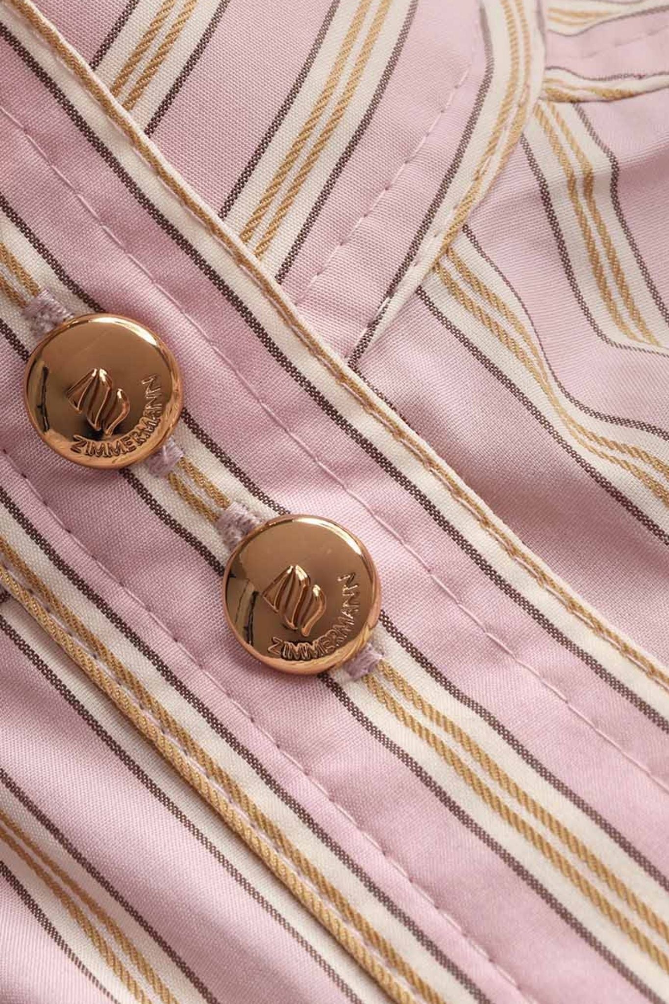 Zimmermann Stripe Billow Blouse - Vermillion