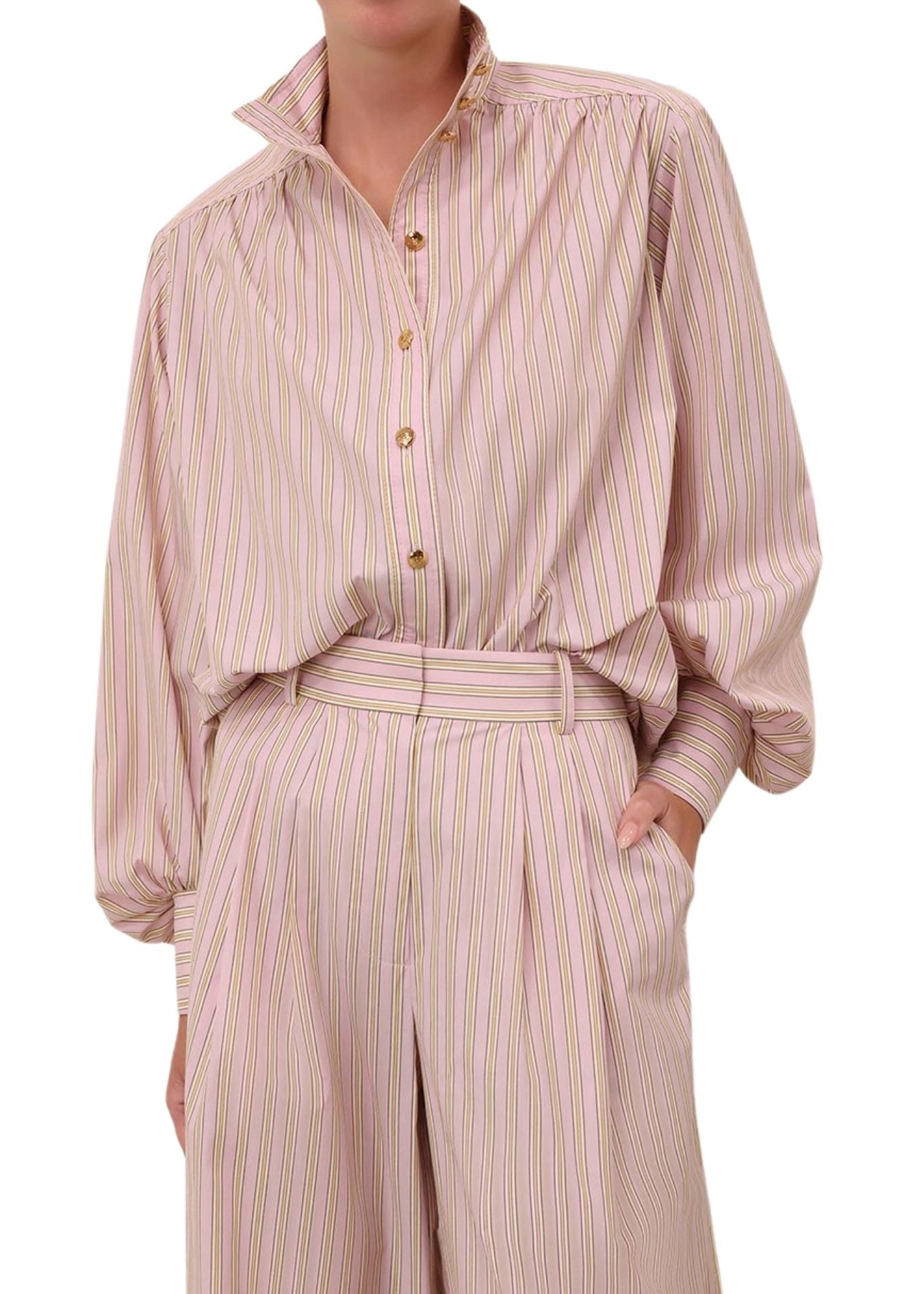 Zimmermann Stripe Billow Blouse - Vermillion