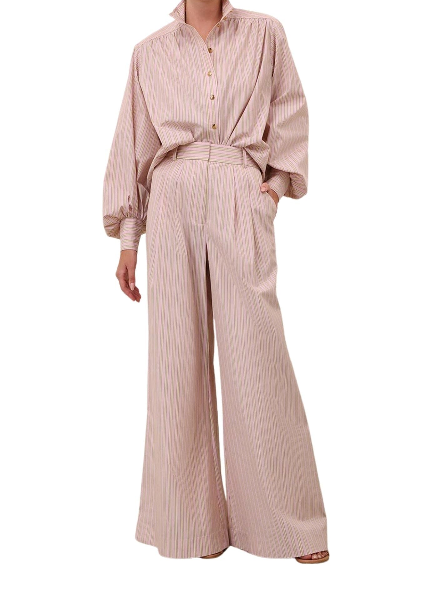 Zimmermann Stripe Wide Leg Pant - Vermillion