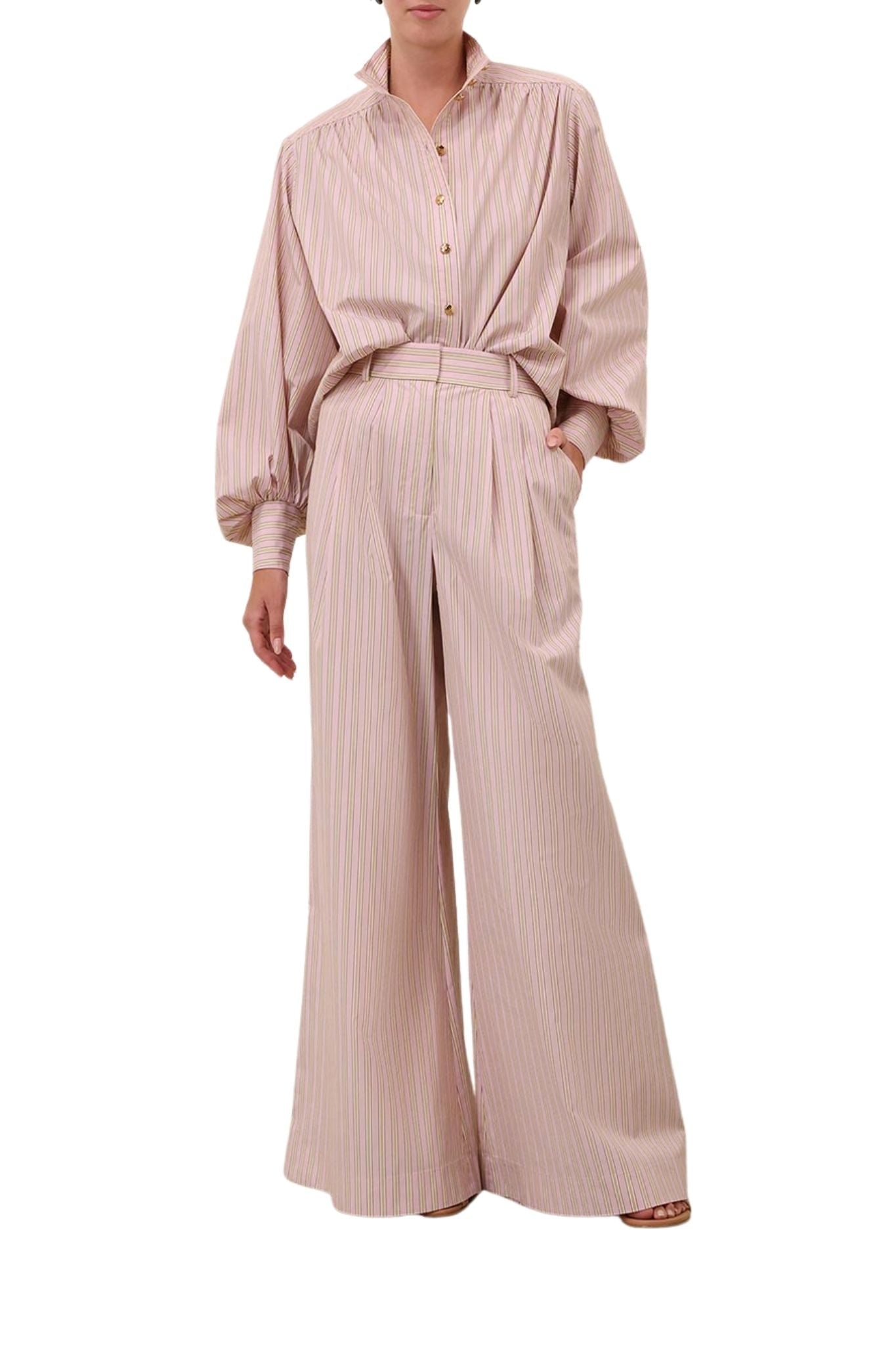 Zimmermann Stripe Wide Leg Pant - Vermillion
