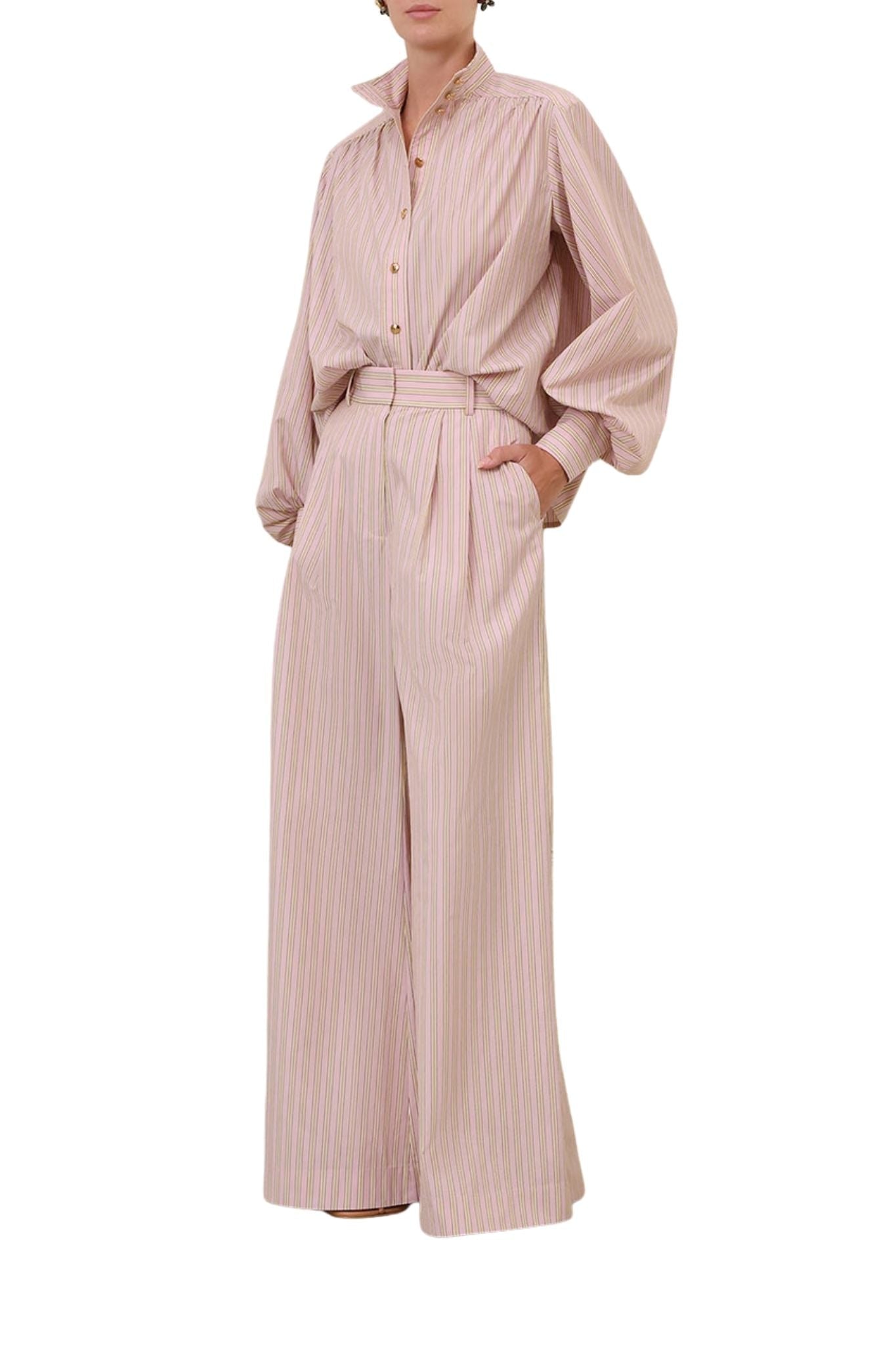 Zimmermann Stripe Wide Leg Pant - Vermillion