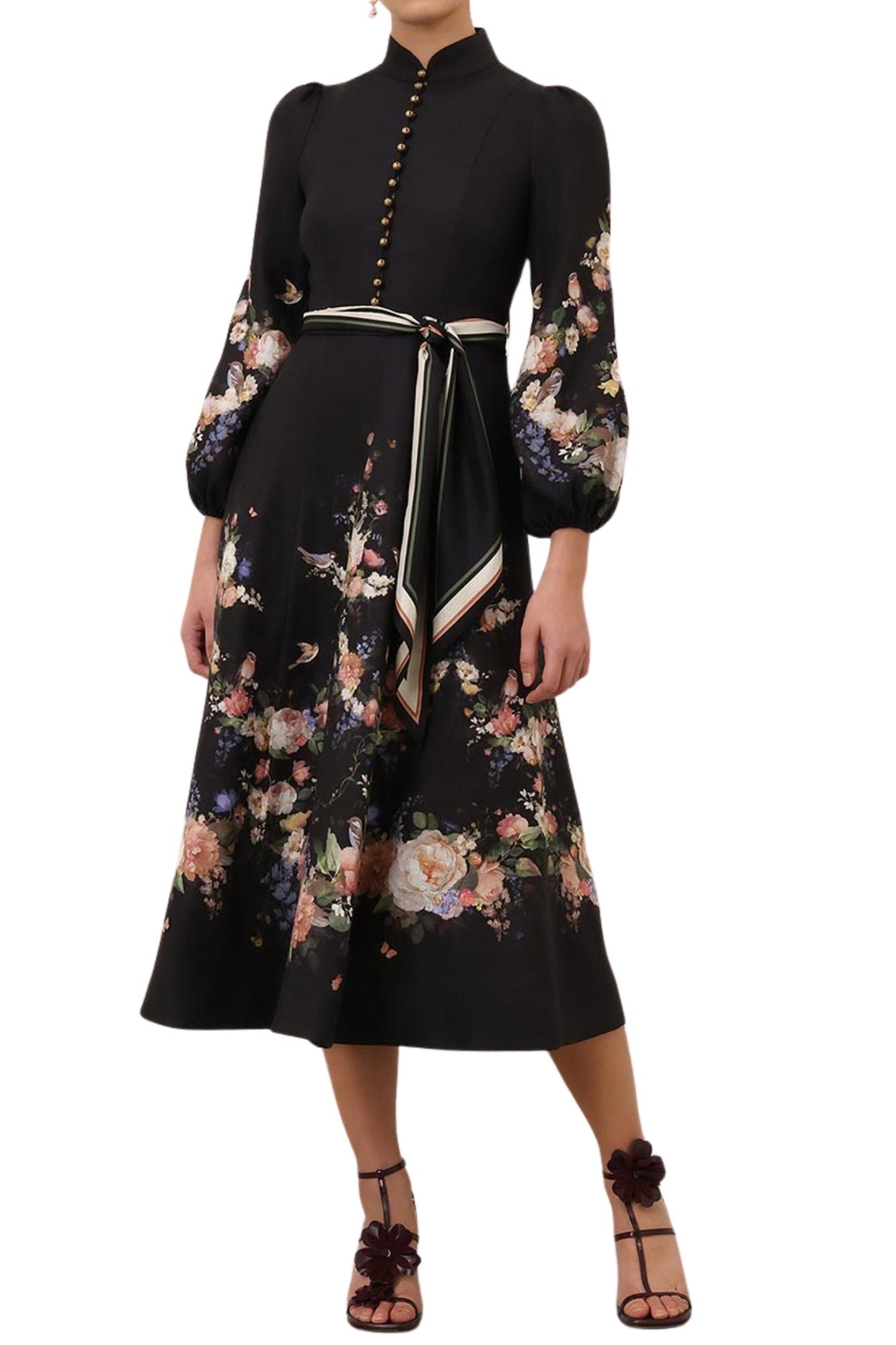 Zimmermann Valiant Button Midi Dress - Vermillion