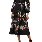 Zimmermann Valiant Button Midi Dress - Vermillion