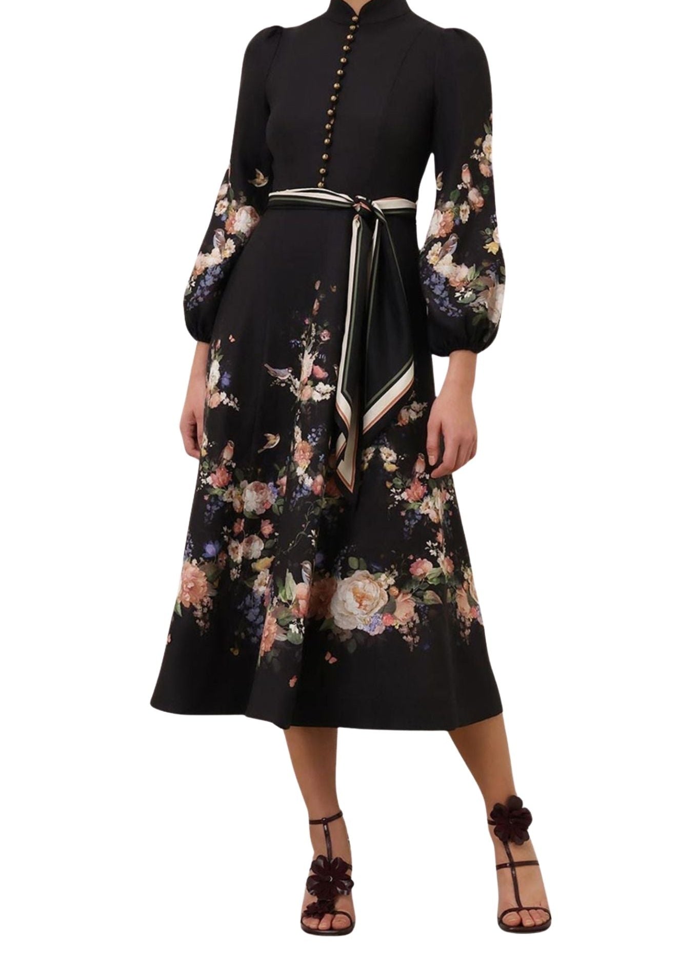 Zimmermann Valiant Button Midi Dress - Vermillion