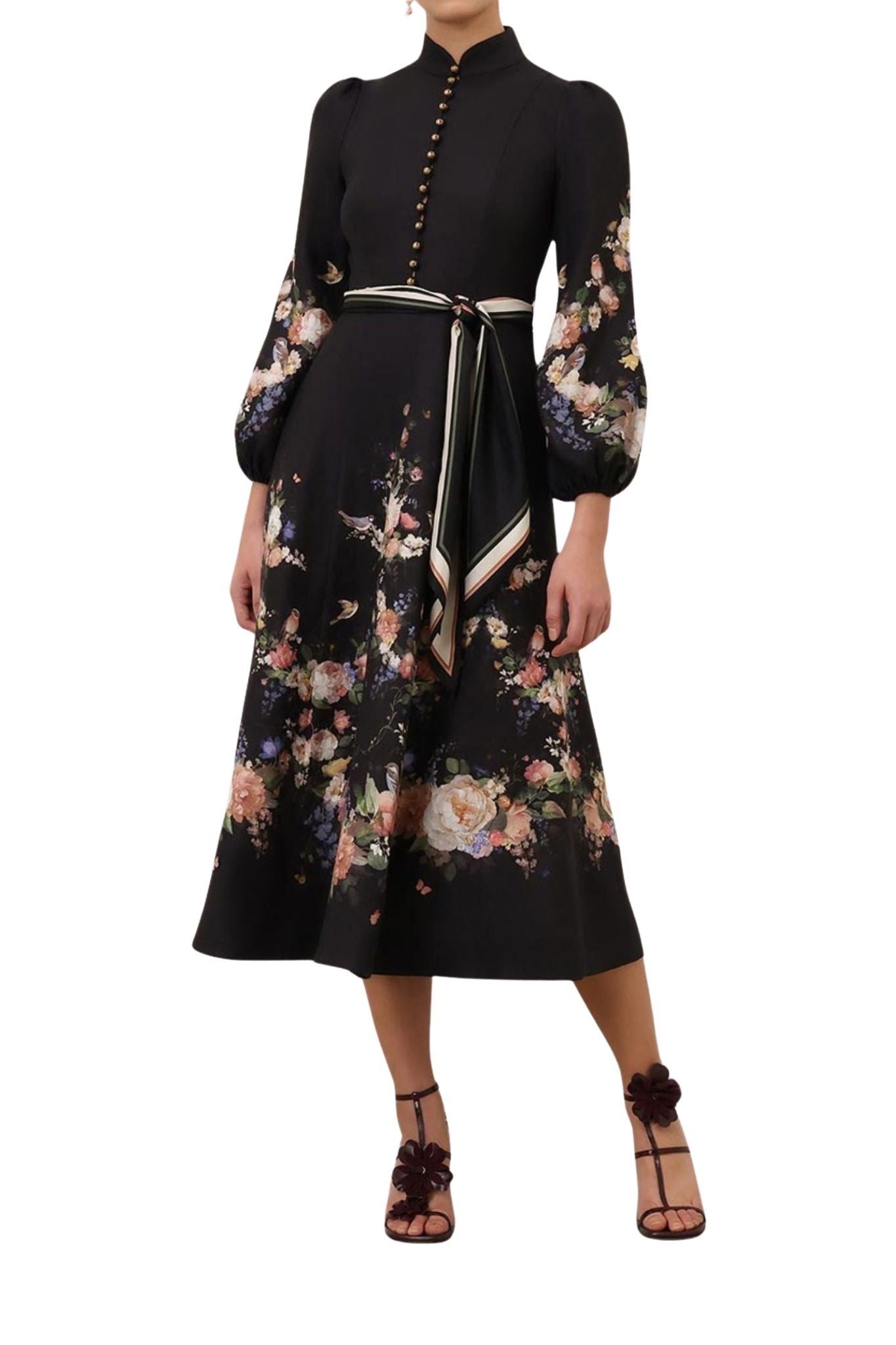 Zimmermann Valiant Button Midi Dress - Vermillion