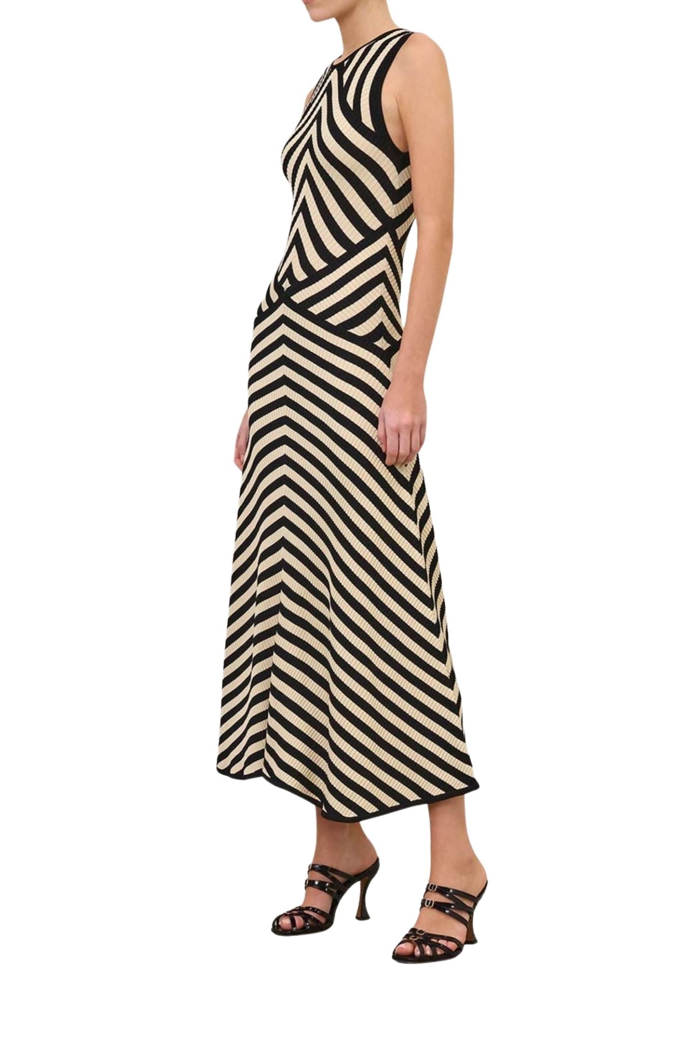 Zimmermann Valiant Deco Stripe Midi Dress - Vermillion