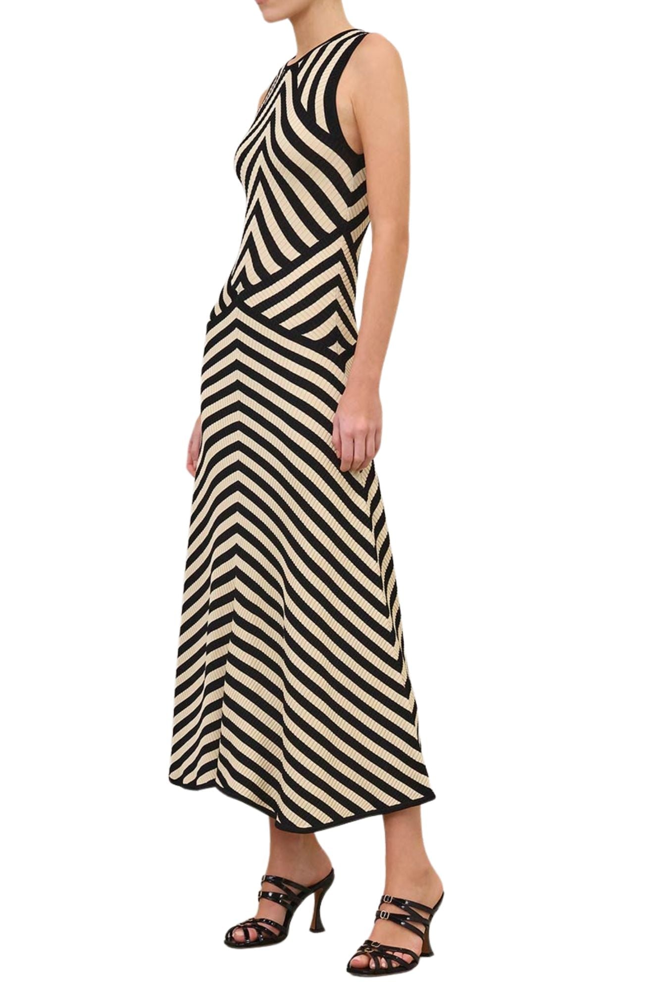 Zimmermann Valiant Deco Stripe Midi Dress - Vermillion