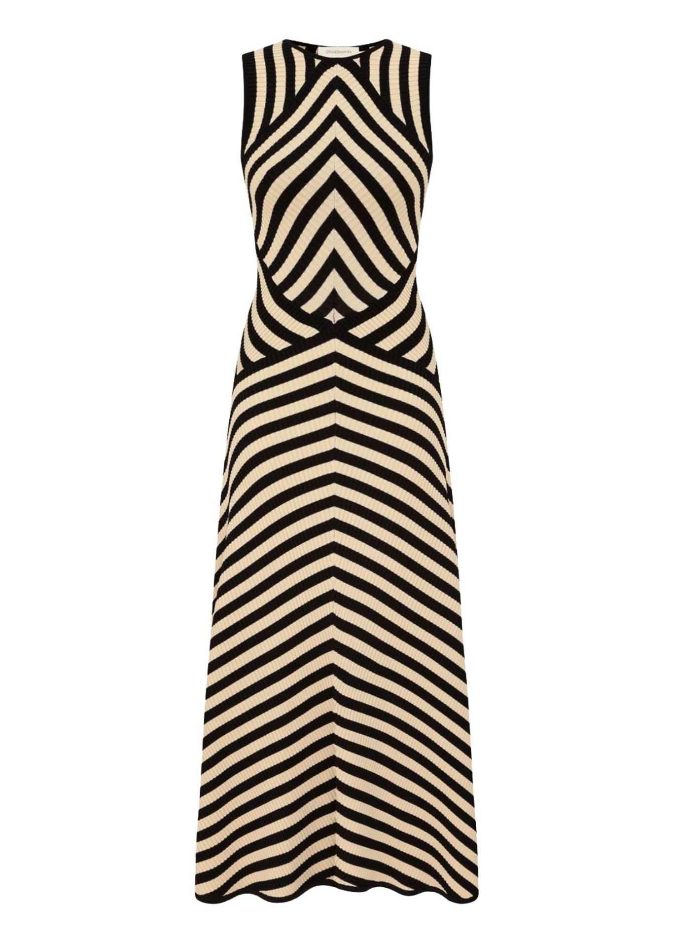 Zimmermann Valiant Deco Stripe Midi Dress - Vermillion