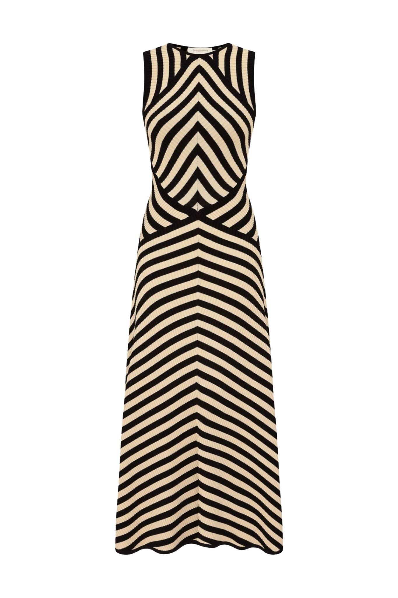 Zimmermann Valiant Deco Stripe Midi Dress - Vermillion