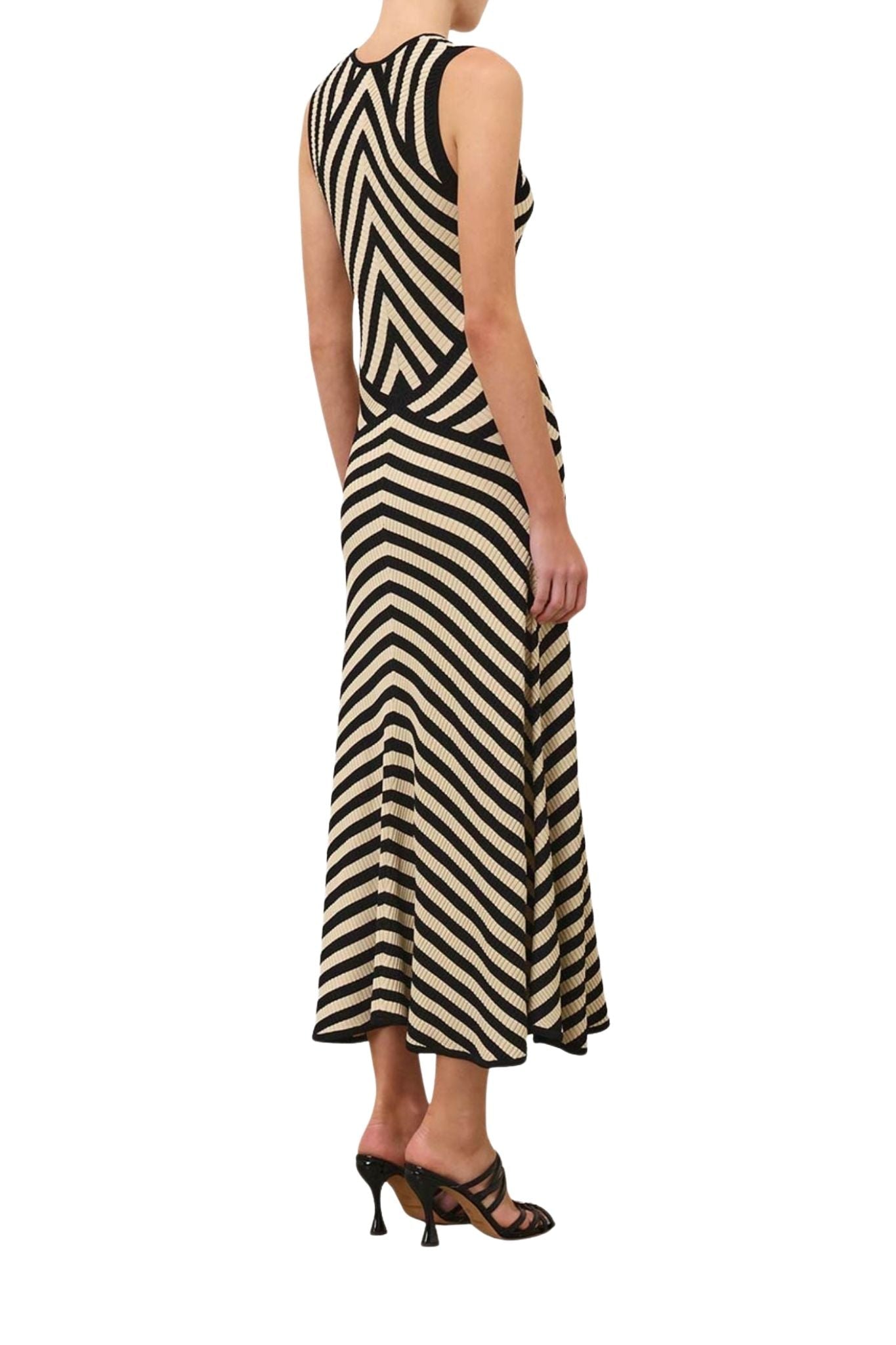 Zimmermann Valiant Deco Stripe Midi Dress - Vermillion
