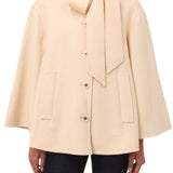 Zimmermann Valiant Pussybow Coat - Vermillion