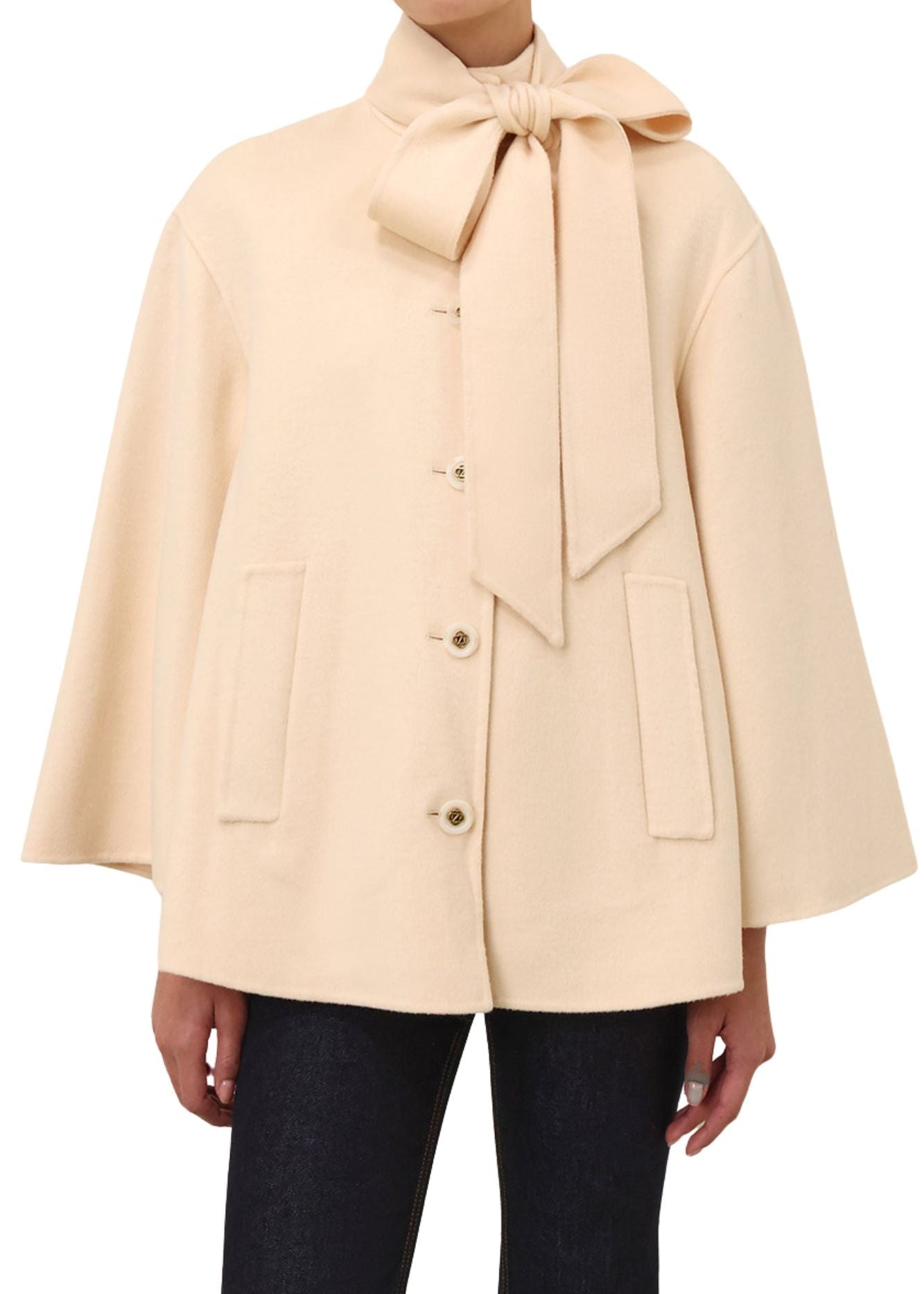 Zimmermann Valiant Pussybow Coat - Vermillion