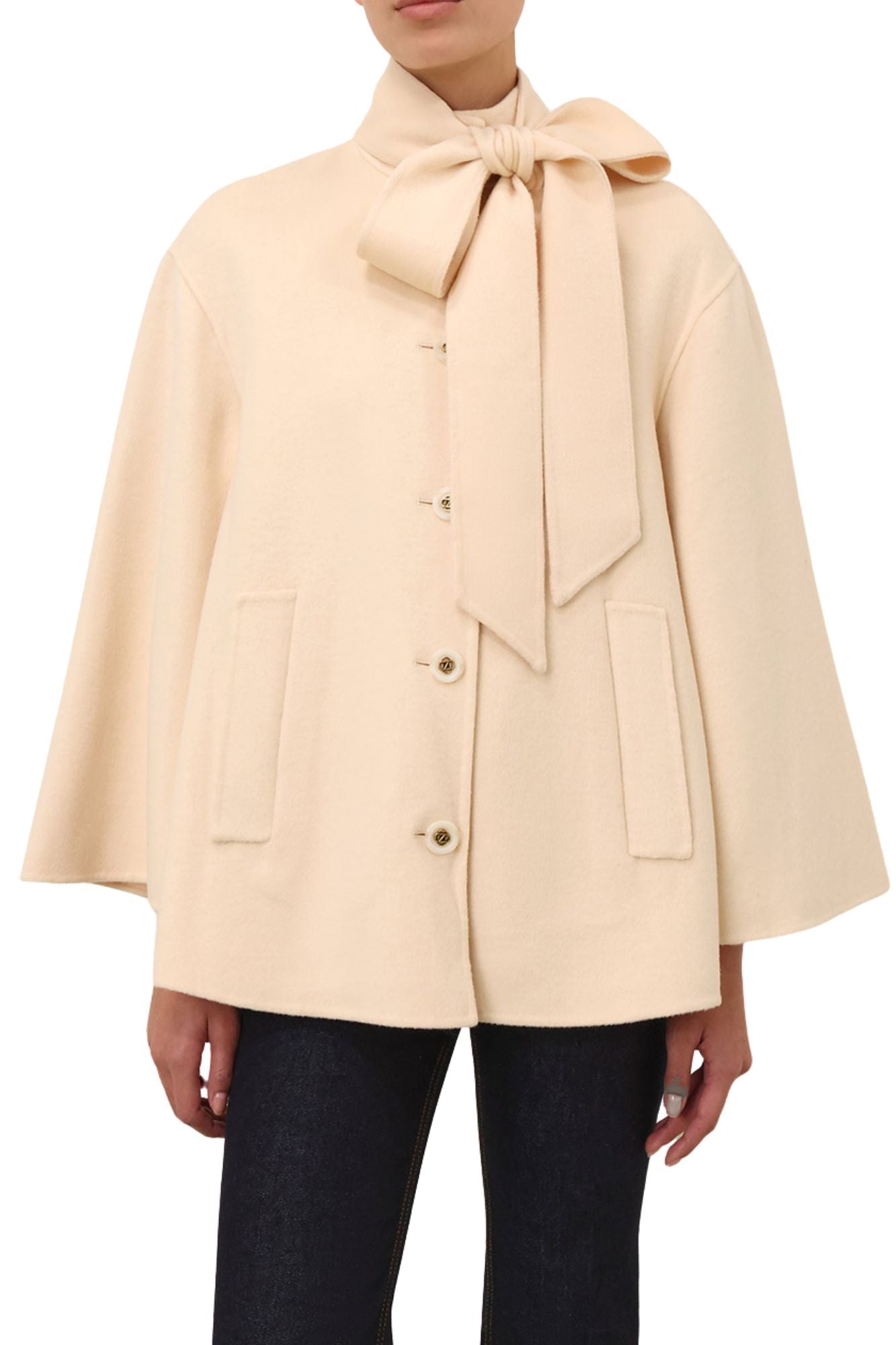 Zimmermann Valiant Pussybow Coat - Vermillion
