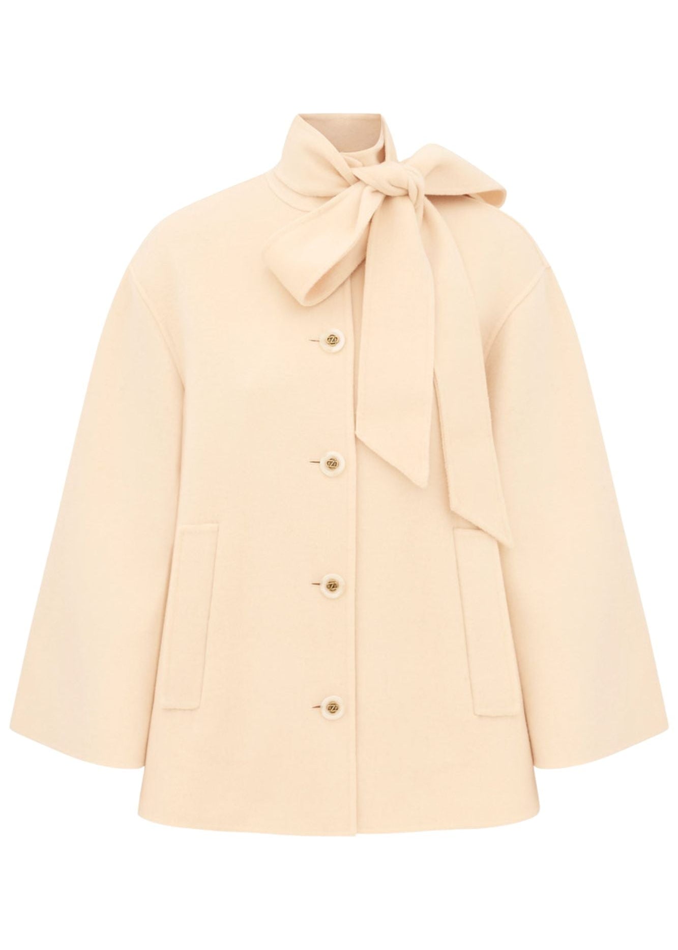 Zimmermann Valiant Pussybow Coat - Vermillion