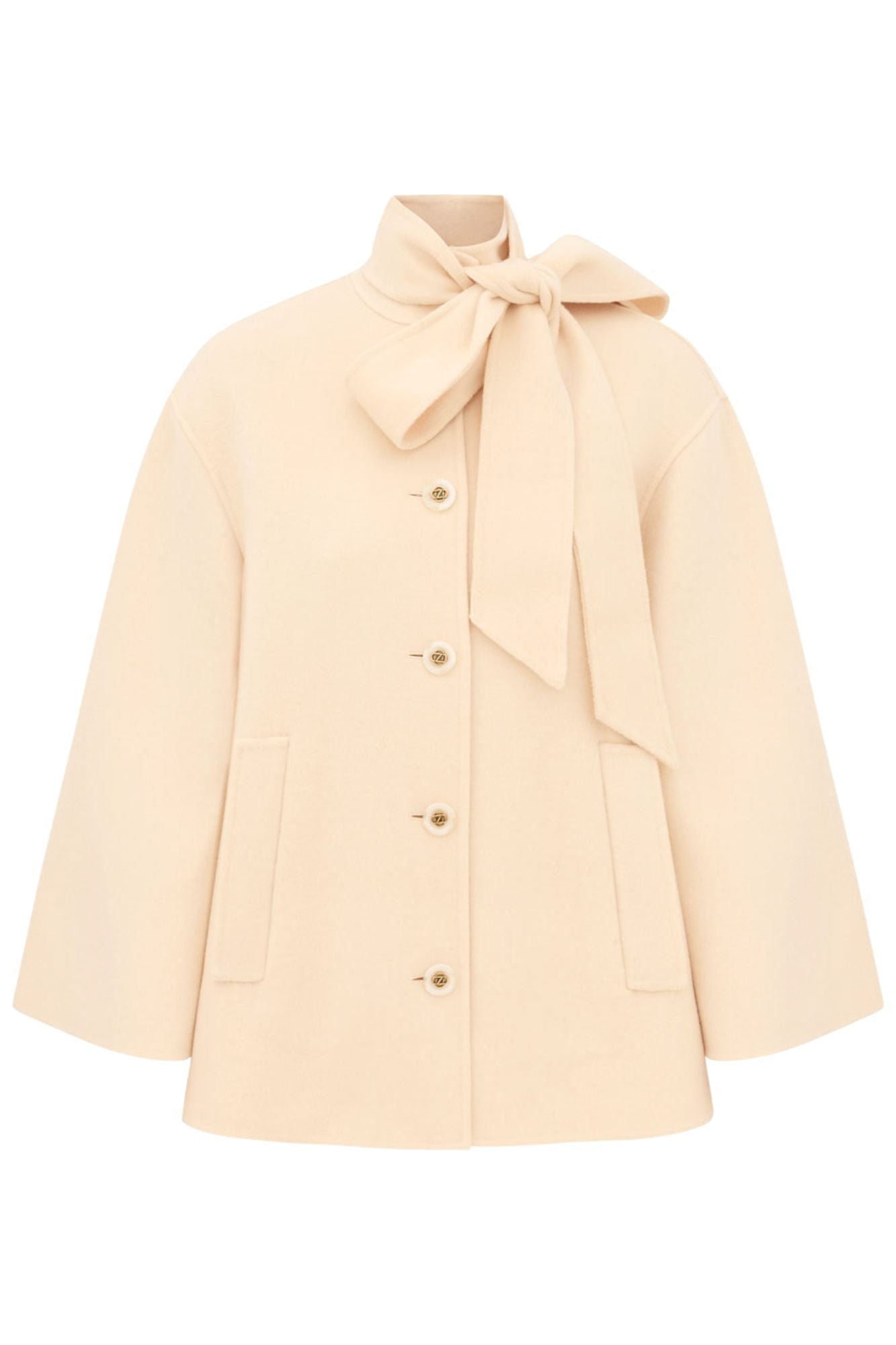 Zimmermann Valiant Pussybow Coat - Vermillion