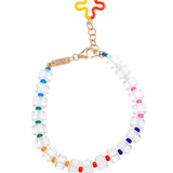 Bea Bongiasca B Multi Beaded Bracelet with Custom Cut Multicolored Rock Crystal Beads with Japenese Orange and Sunflower