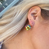 Marie Helene de Taillac Lemon Quartz & Rainbow Hortensia Earrings