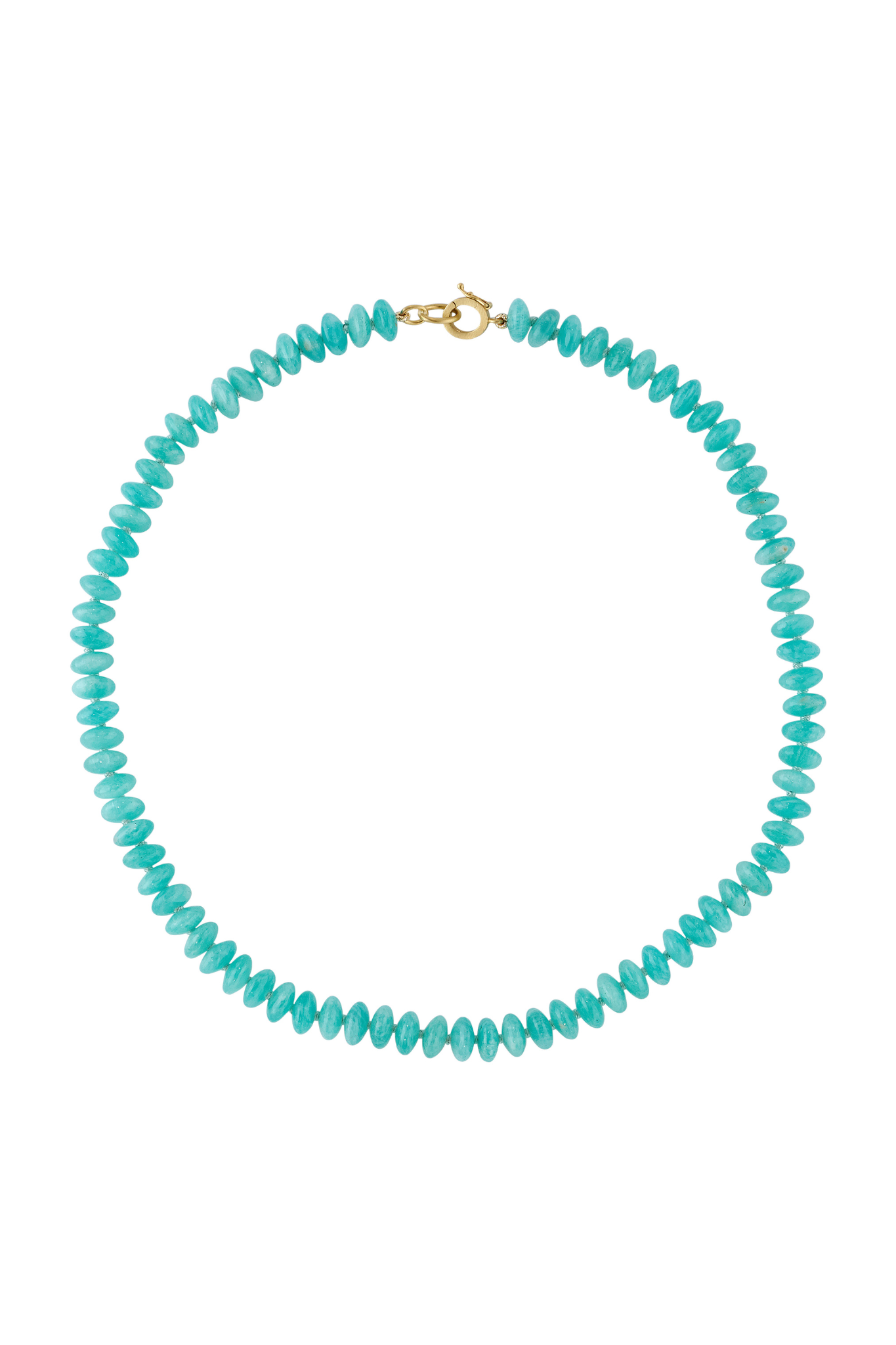 Irene Neuwirth Beaded 16" Necklace Strung with 8mm Amazonite Beads and an 18k Yellow Gold Clasp
